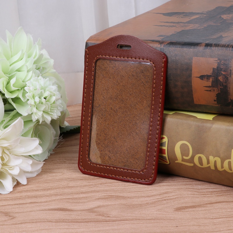 Dy 10 Màu ID Window Business Work Card Holder Da cho Case Badge Vertical Ty