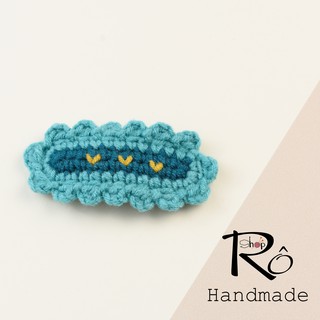 Kẹp tóc hoa len viền bèo xinh xắn cho nữ và bé gái 6.5cm |Cặp tóc mái dịu dàng |Shop Rô Handmade