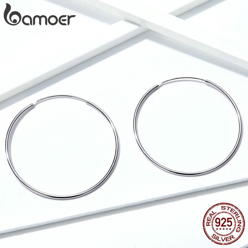 Bamoer Bông Tai bạc 925 Thời Trang 39mm sce598