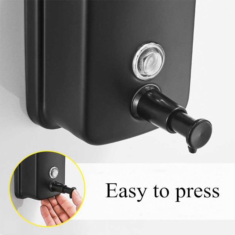 1200ML Đen Ngang Thép Không Gỉ SS304 Bơm Xà Phòng Treo Tường Dầu Gội Hộp Đựng Chất Lỏng KItchen Phòng Tắm Xà Phòng Hộp Đựng Hareware Bộ