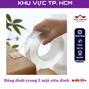 Băng dính, băng keo 2 mặt trong suốt siêu dính - Có thể tái sử dụng