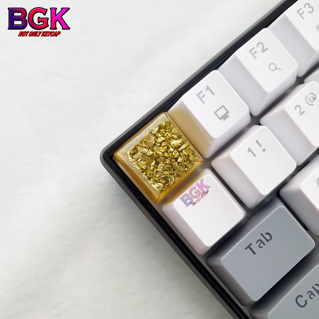 Keycap Lẻ Tinh Thể Vàng Golden Crystal Keycap SA profile ( keycap resin ...