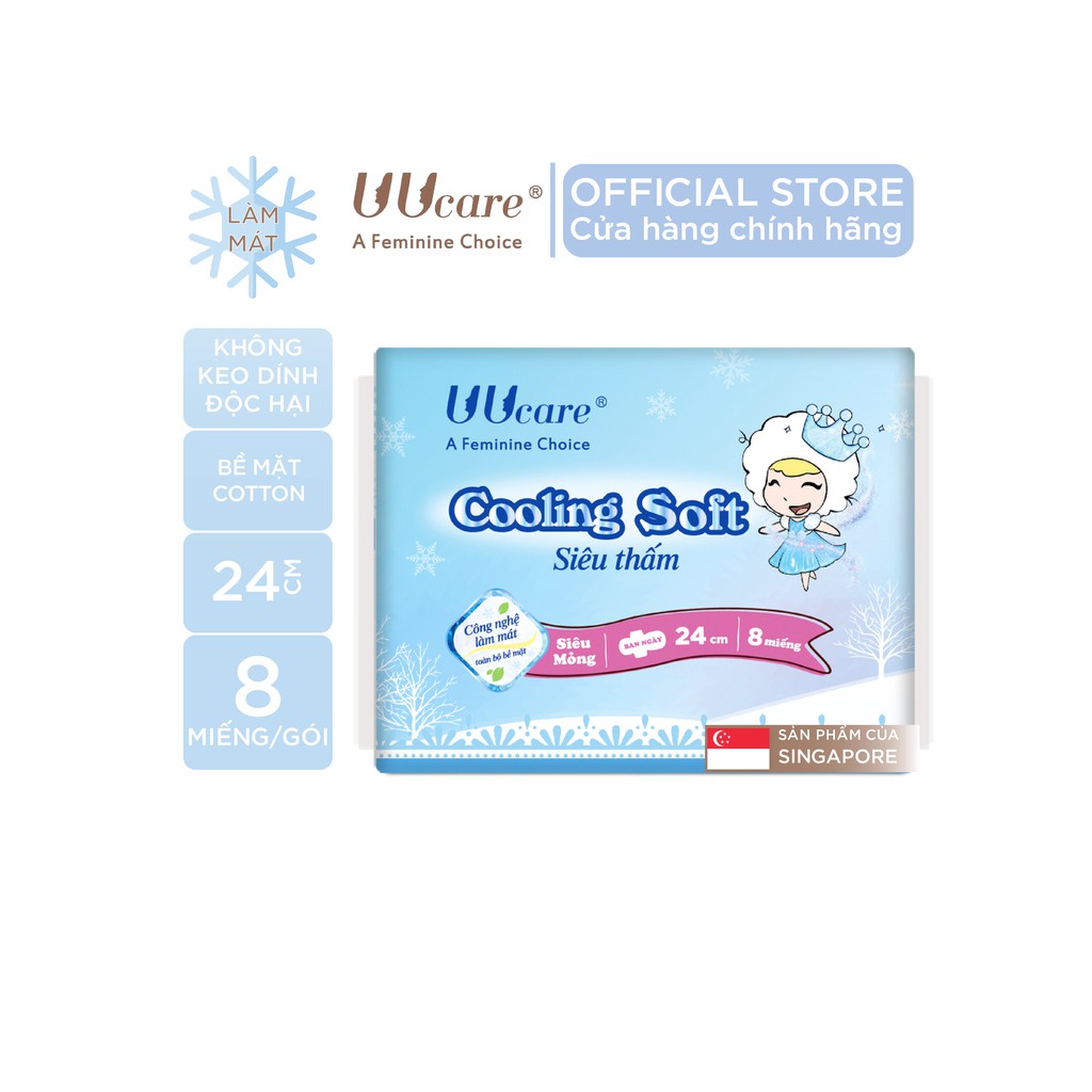 Ảnh Băng vệ sinh UUcare Young Girl Cooling Soft ban ngày 24cm 8 Miếng/Gói 1