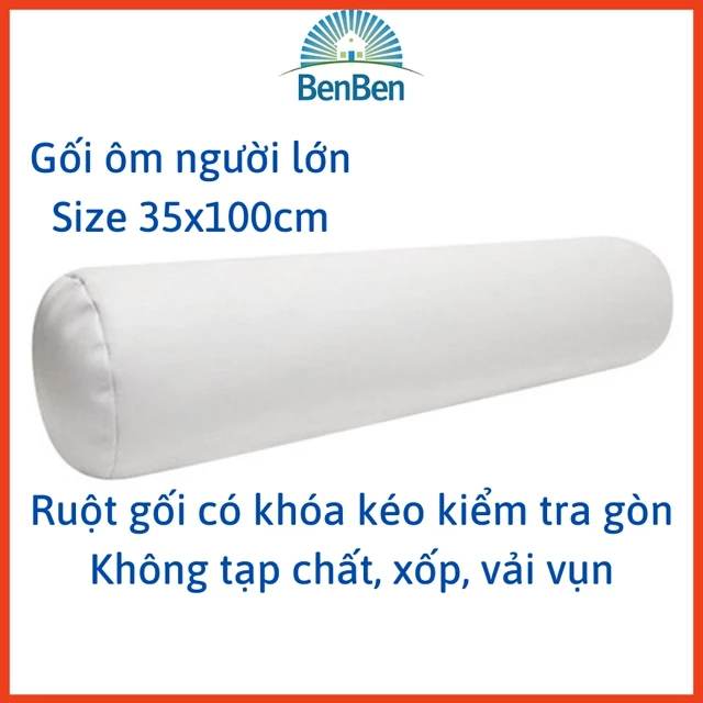 Ruột gối ôm ép hơi dài 100x35cm, gòn đàn hồi cao cấp chồng xẹp lún Ben Ben - gối ôm người lớn gối ôm hơi