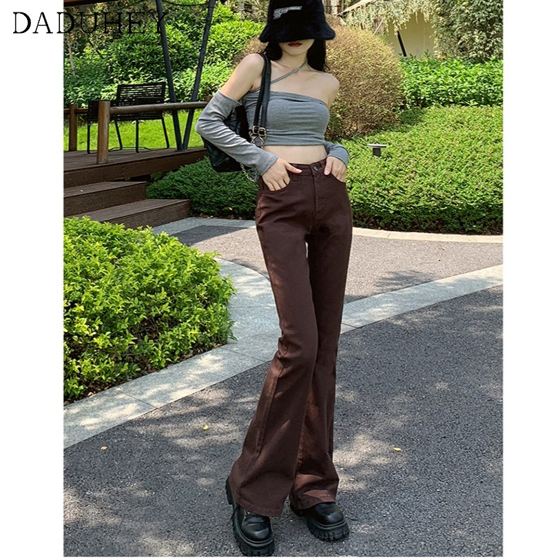 Ảnh Quần jeans dài eo cao 7 màu tùy chọn thời trang kiểu Mỹ retro mới 2022 cho nữ 3