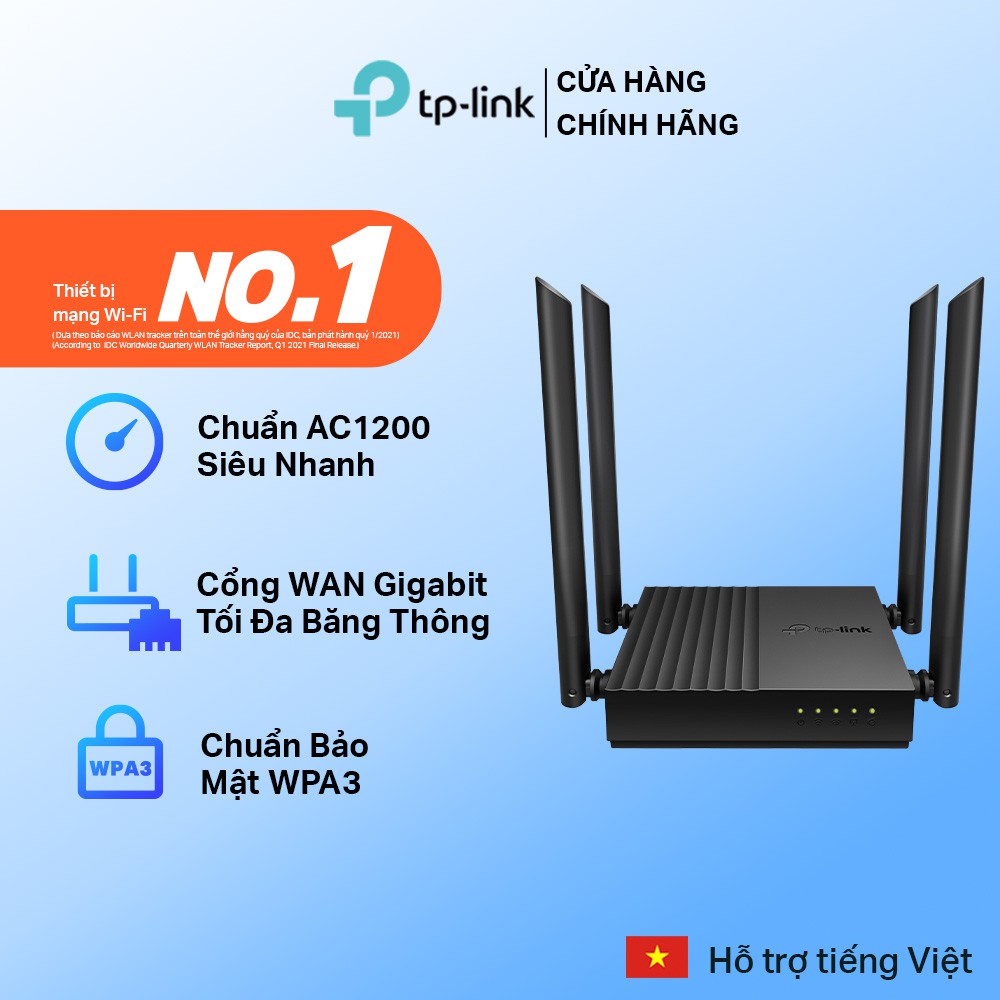 Bộ Phát Wifi TP-Link Archer C64 / A64 Băng Tần Kép Chuẩn AC1200