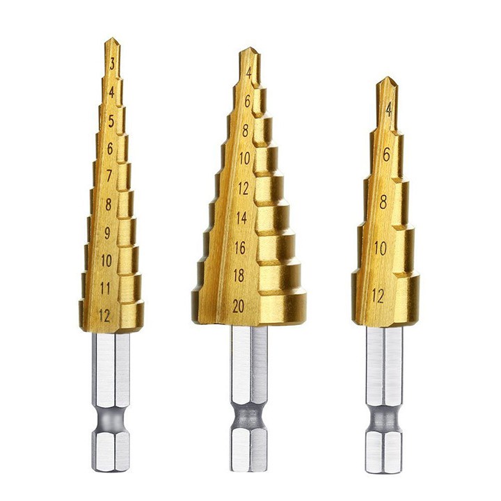 Bộ mũi khoan tháp 3 bước thẳng 4-20mm