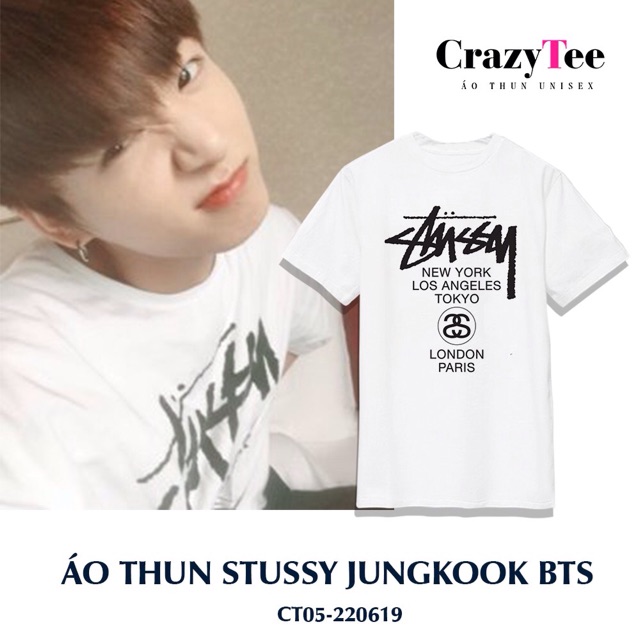 (Tặng ảnh BTS)Áo BTS Stussy JK Tay lỡ