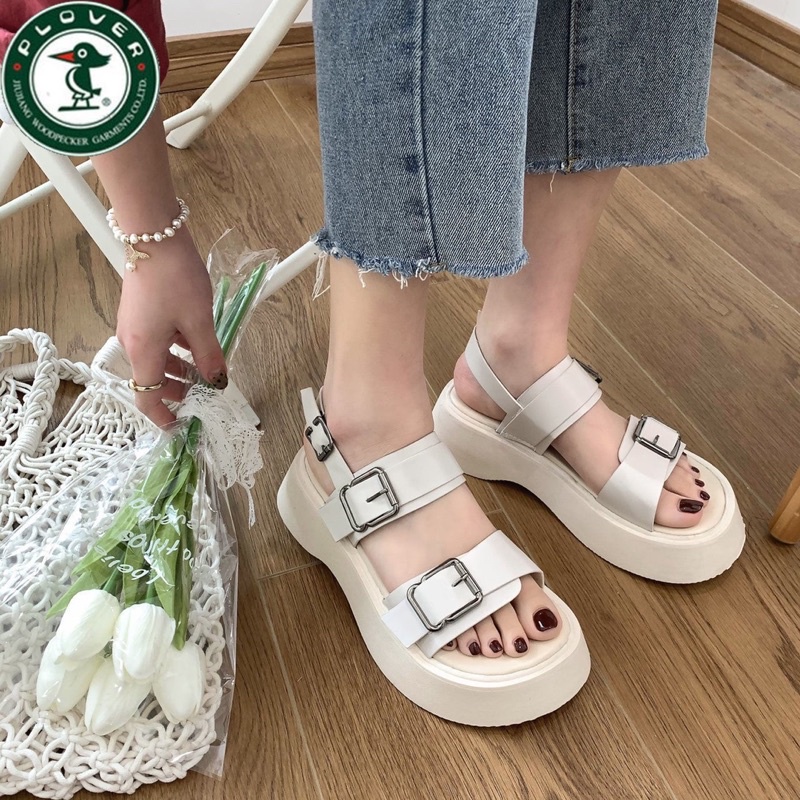 [ Sẵn trắng 36 ] Dép Quai Ulzzang đế cao 4.5cm