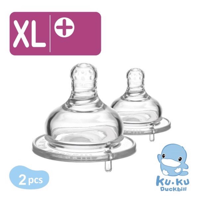 Ảnh 2 Ty núm thay thế bình sữa cổ rộng KU.KU DUCKBILL dòng chảy chữ thập KU5276A/5277/5278 3