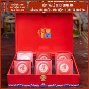 Trà thiết quan âm 60 gói 8gr hộp cứng mỗi hộp thiết 10 gói nguyên hộp 6 hộp thiếc
