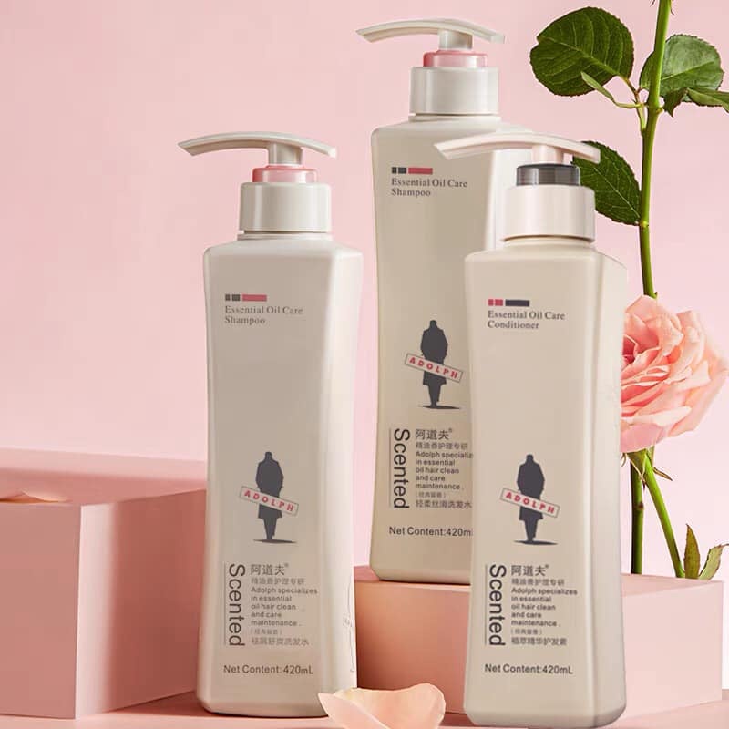 Dầu gội Adolph size to 800g✅Dầu xả Adolph 800g sạch gàu bóng mượt phục hồi kiềm dầu không bết tóc lưu hương