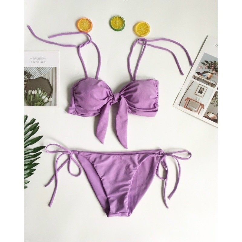Bikini Đồ Bơi Màu Tím Bược Nơ – Kèm Hình Ảnh Thật
