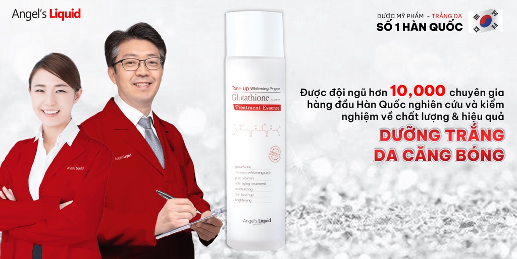 Mô tả Nước Thần Dưỡng Trắng Da Cân Bằng Độ Ẩm Angel's Liquid Tone Up Whitening Program Glutathione Treatment Essence 150ml - 5