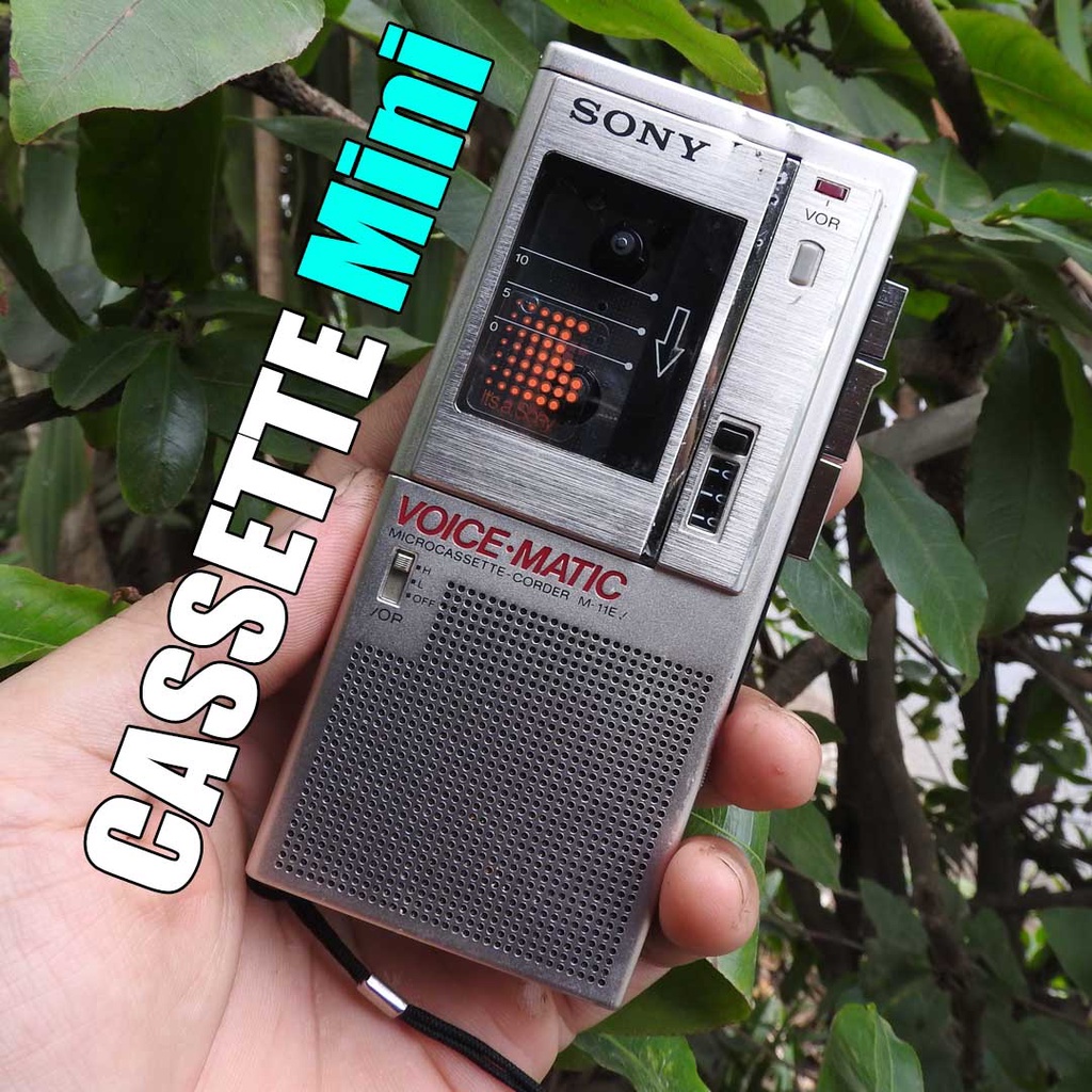 Máy cassette Mini dùng băng Micro Cassette có loa ngoài vỏ máy bằng kim ...