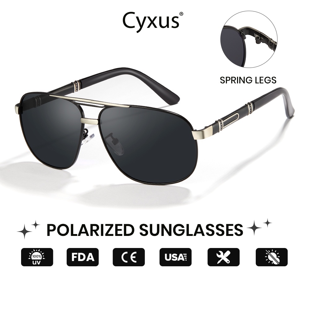 Cyxus Kính Mát Thời Trang Kiểu Phi Công Phân Cực UV400 Gọng Kim Loại Chống Lóa Đi Biển Lái Xe Cho Nam Nữ 1020