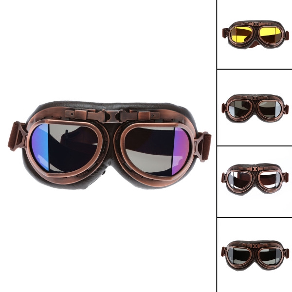 Sell Pair Aviator Pilot Retro Cruiser Vintage Bikes Motorcycle Racing Goggles Eyewear in