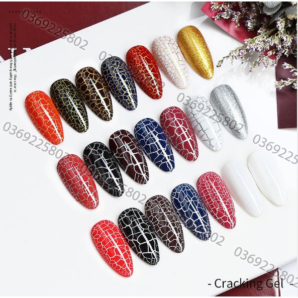 Sơn gel As Sơn NỨT CR tạo hiệu ứng nứt trên mặt móng