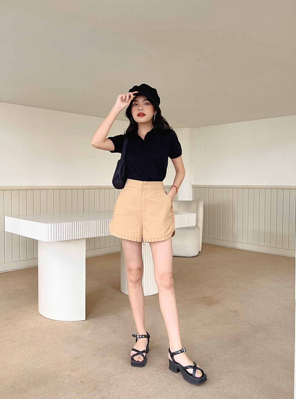 Mô tả Áo thun polo nữ MARC FASHION trơn cơ bản basic vải mềm mịn mát CBMH091822 - 5