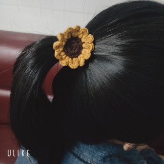 Dây buộc tóc hoa hướng dương cho nữ và bé gái 4cm |Đồ cột tóc len xinh Hàn Quốc |Shop Rô Handmade