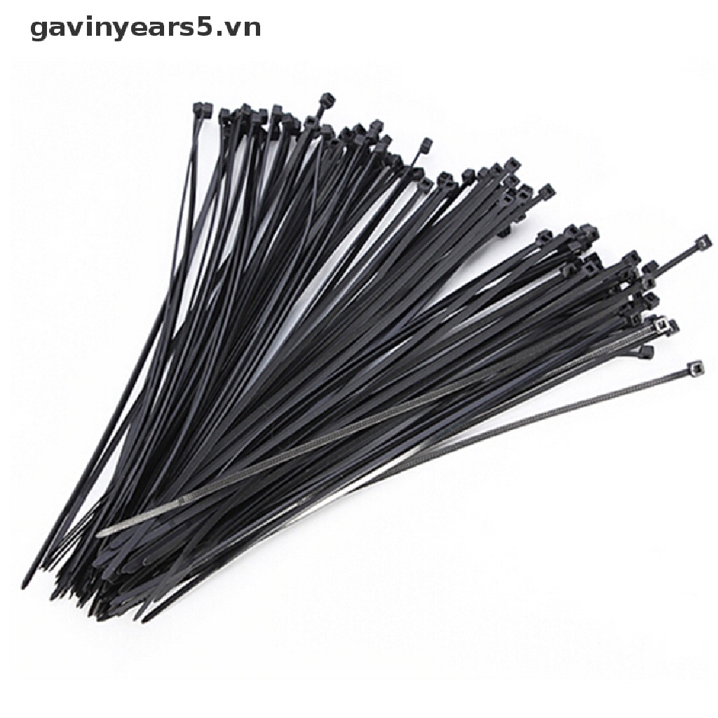 Set 100 dây rút nhựa nylon tự khóa dùng để buộc dây cáp màu đen ...