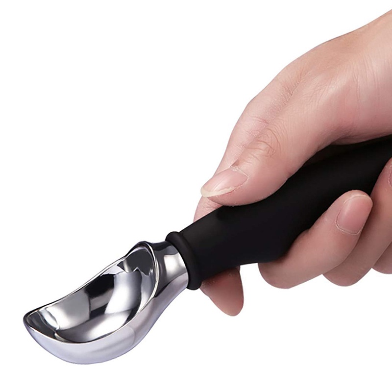 Muỗng múc kem cáo tay cầm thoải mái dễ nắm hạng nặng cao cấp màu đen