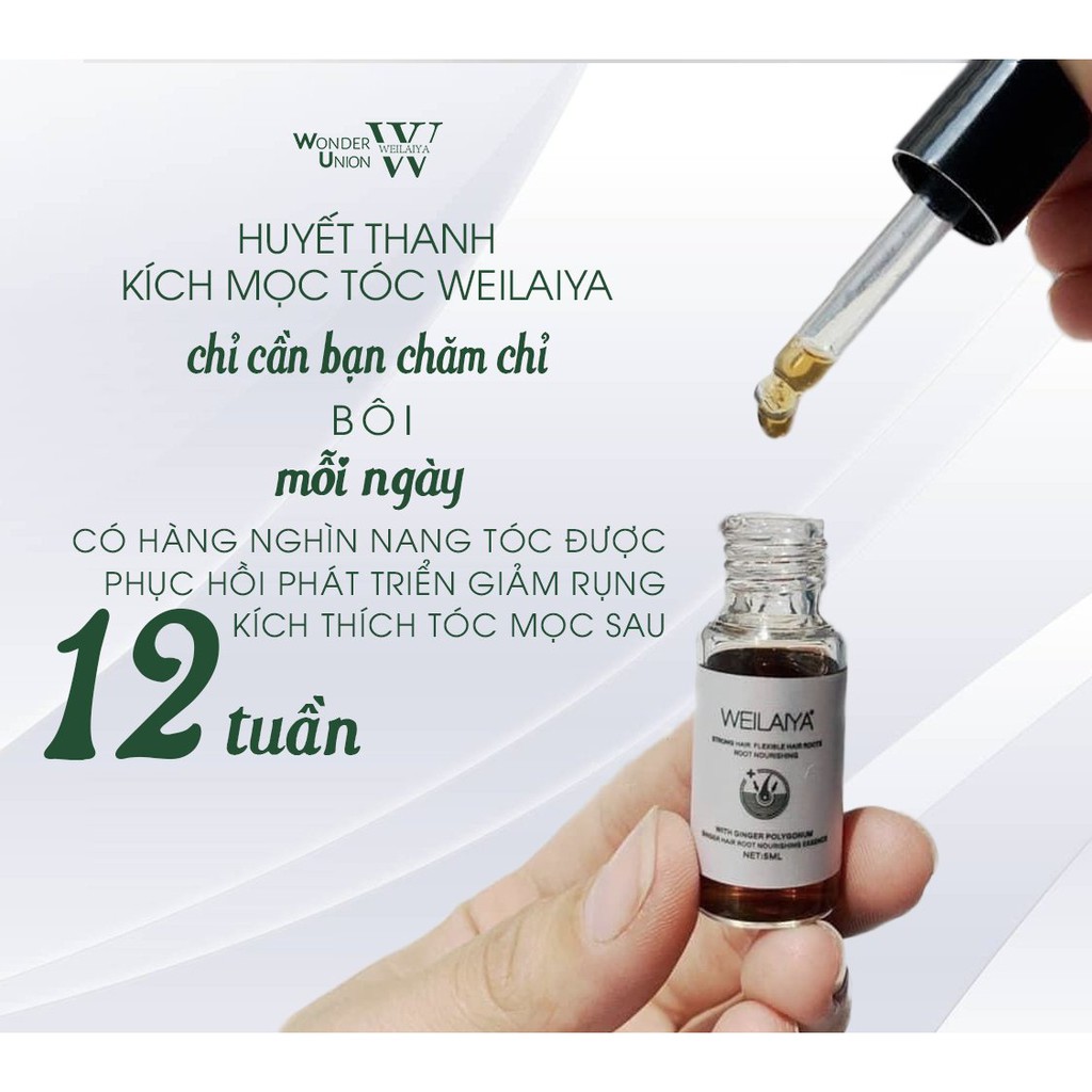 Ảnh Kích Thích Mọc Tóc Nhanh với Huyết thanh Serum Mọc Tóc Weilaiya Chính Hãng 1 Lọ 5ml Cam Kết Hiệu Quả Sau 12 Tuần sử dụng 4