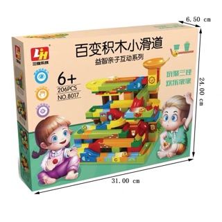 Bộ xếp hình khu vui chơi, bộ đồ chơi lắp ráp mô hình thả bi Bộ 206 chi tiết cao cấp và an toàn cho bé khi vui chơi