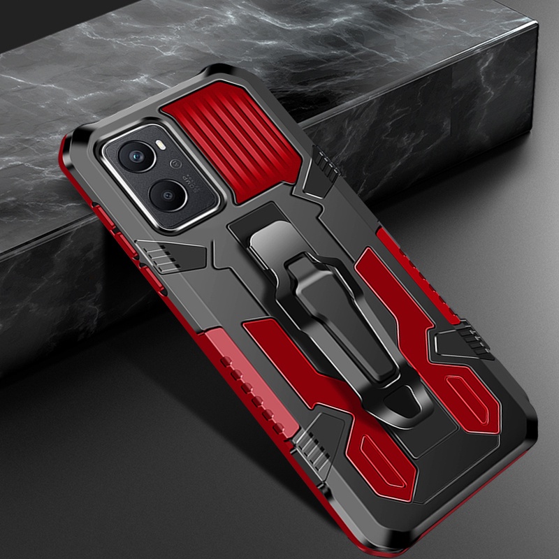 Dành Cho OPPO A96 A76 A78 A58 A38 A18 A15 A15s A16 A16s A16k A16e A17 A17k Ốp Lưng Hybrid Armor Chống Sốc Đứng Có Kẹp Thắt Lưng