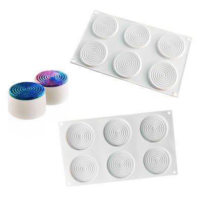 Khuôn silicone làm bánh hình tròn 3D 2/6/15 ngăn
