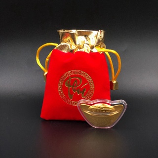 Thỏi Vàng Thần Tài Mạ Vàng Kèm Túi Gấm Phúc Lộc , Làm Quà Tặng Cực Vip Khai Lộc