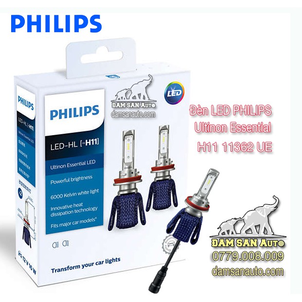 Đèn pha LED Philips H11 Ultinon Essential 11362 UE X2 Shopee Việt Nam