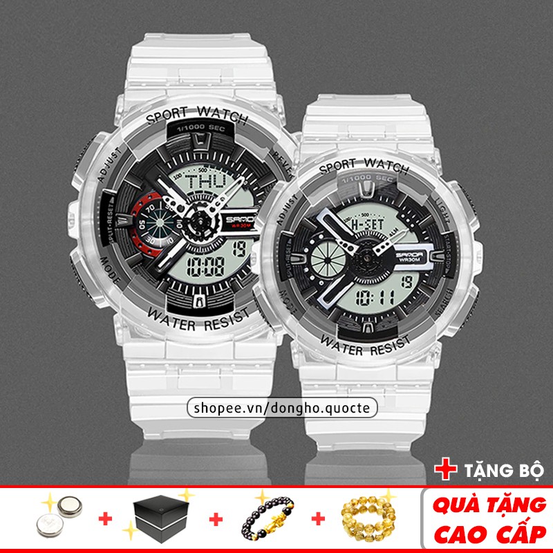 Đồng hồ đôi nam nữ SANDA chính hãng dây trong suốt cool ngầu dẫn đầu xu ...