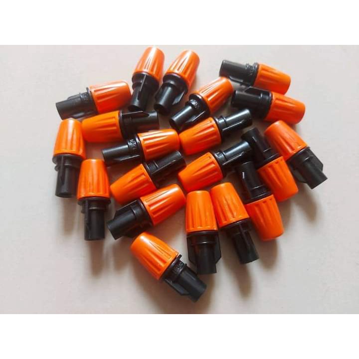 Béc Phun Sương 1 Hướng Màu Cam Kèm tê 8mm  Siêu Mịn Tưới Cây, Tưới Hoa , Làm Mát Kèm Nối Nhanh T 8mm