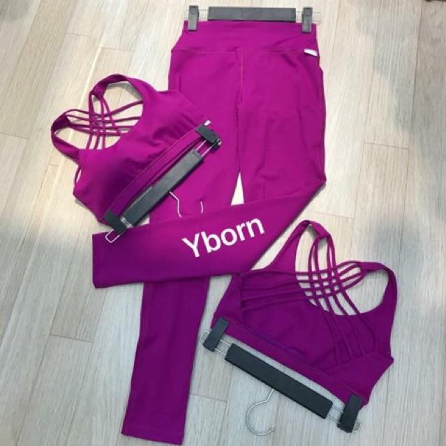 Bộ tập gym, bộ tập yoga, aerobic legging bra Yborn | Shopee Việt Nam