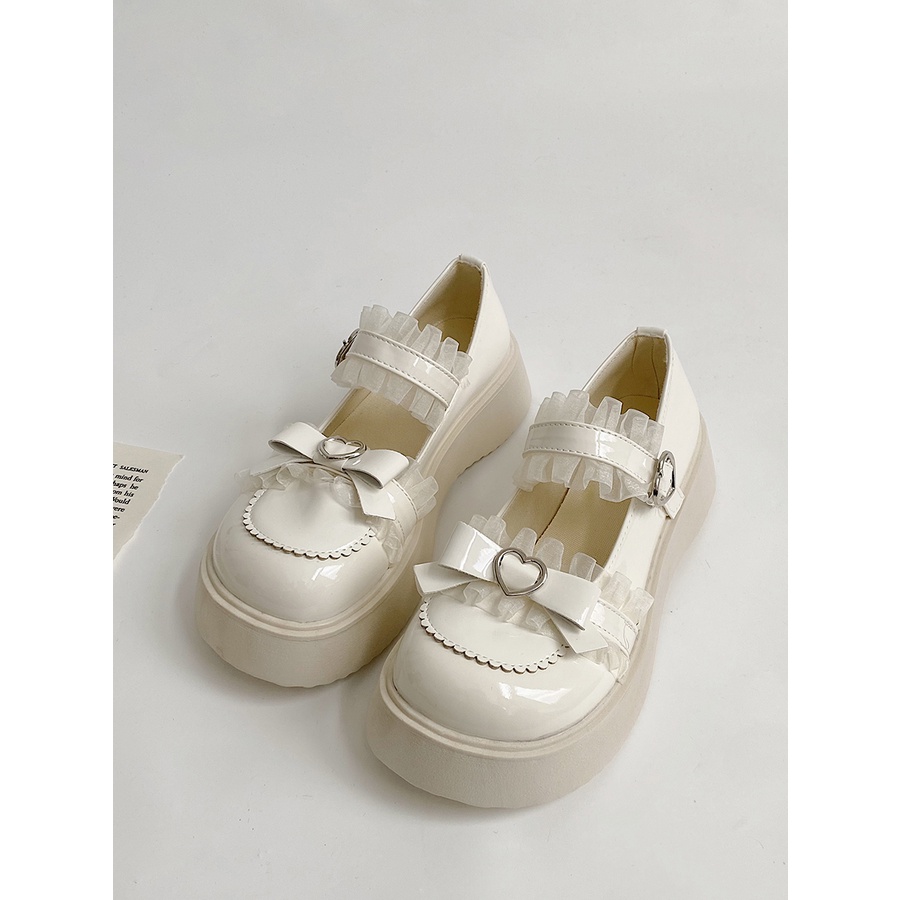 Giày Oxford phong cách Lolita đế bằng