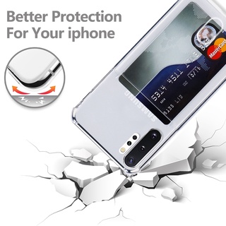 Ốp Điện Thoại TPU Túi Khí Trong Suốt Có Ngăn Đựng Thẻ Cho Samsung Galaxy S10 5G S9 Plus A90 5G Note10 Plus A70