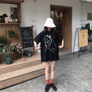 Áo phông nam nữ form rộng Cô gái Micyshopq, áo thun unisex tay lỡ oversize trắng và đen