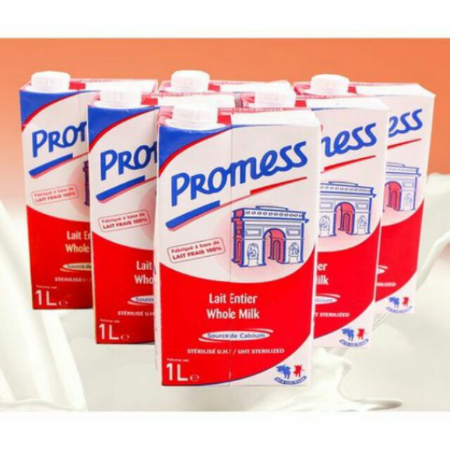 Sữa tươi nguyên kem Promess (Pháp), thùng 12 hộp 1L, T01/2020 | Shopee ...