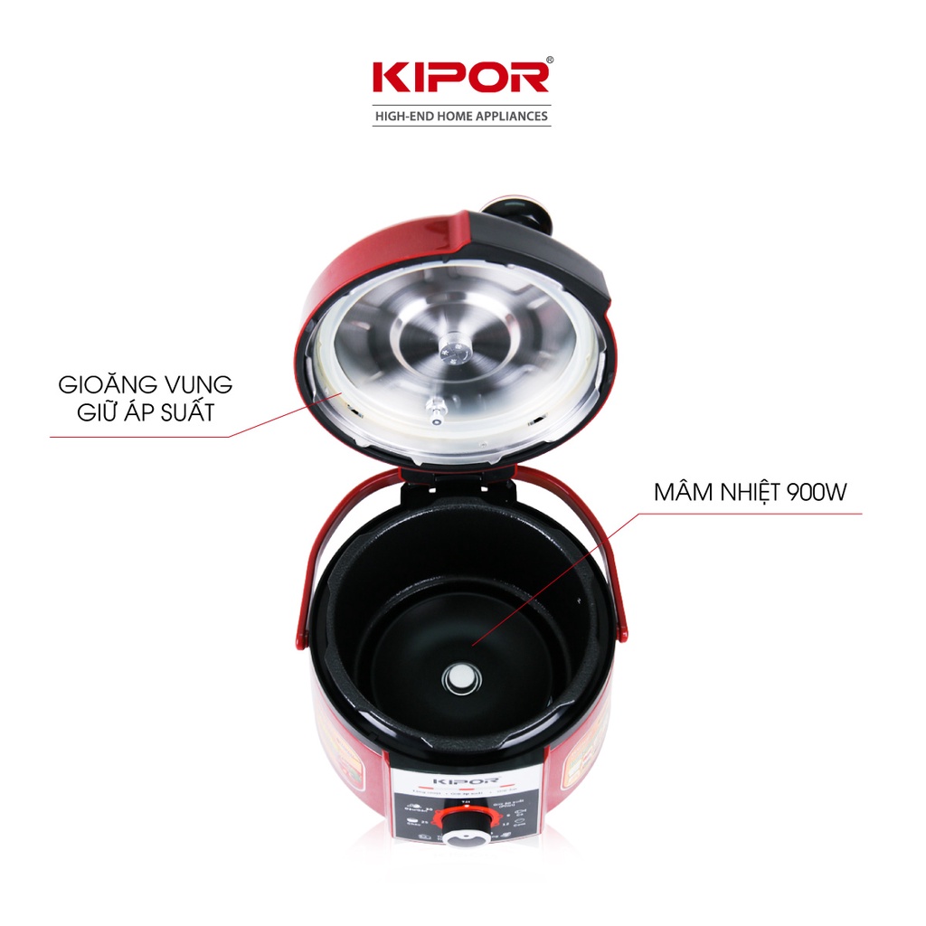 Ảnh Nồi áp suất điện KIPOR KP-AS351-6L-đa chức năng 7 trong 1-Lòng nồi 5 lớp chống dính TEFLON-Bảo hành tại nhà 12 tháng 4