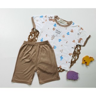 Đồ bộ bé trai Bộ Minky Mom cộc tai bé trai Bộ thun lạnh bé trai in hình MK01