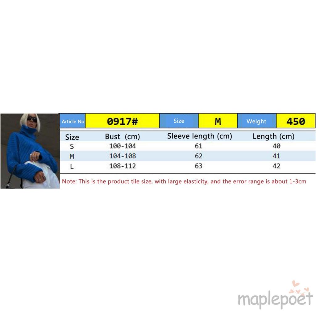 Áo Croptop Dệt Kim Tay Dài Cổ Lọ Dáng Rộng Thời Trang Cho Nữ