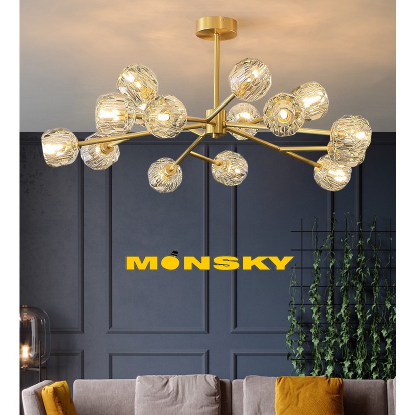 Đèn chùm MONSKY ZONE pha lê trang trí nội thất hiện đại