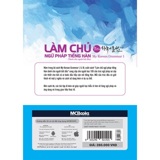 Sách Làm chủ ngữ pháp tiếng Hàn dành cho người bắt đầu (My Korean Grammar I) - MCBooks Chính Hãng