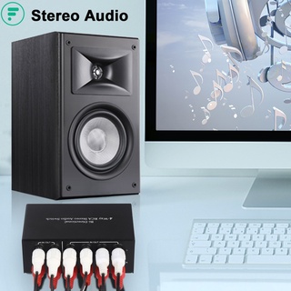 Bộ chuyển đổi âm thanh nổi ELE 4 cổng R L Bộ chia chuyển mạch RCA hai chiều Chia sẻ Loa hoạt động Công tắc AC004A
