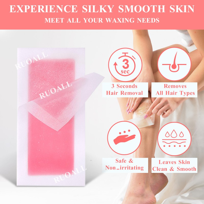 Ảnh RUOALL 2 miếng sáp dán tẩy lông hai mặt tự nhiên cỡ lớn 9x18 10g 3