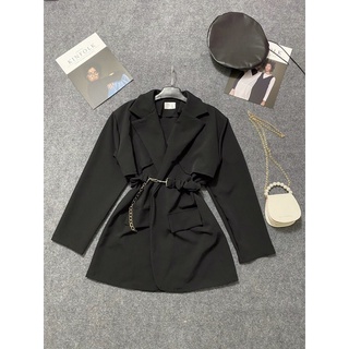 Siêu phẩm vest Áo khoác Blazer nữ cổ vest kèm dây xích siêu ngầu