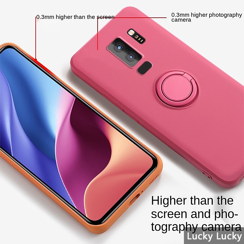 Ốp Điện Thoại Silicon Có Giá Đỡ Dạng Nhẫn Từ Tính Sang Trọng Cho Samsung S8 A05 S9 Plus Galaxy