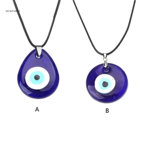 ✿ Vòng cổ Thổ Nhĩ Kỳ Mặt Hình Con Mắt Quỷ Bằng Da Resin Màu Xanh Dương Cho Nữ