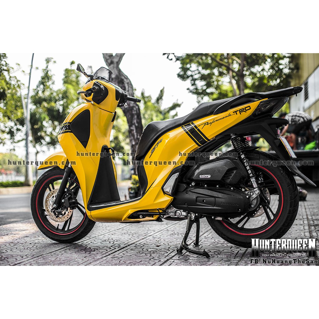 Tem rời dán xe SH 2017 vàng. TRD đen đơn giản. Decal chất lượng, bền đẹp